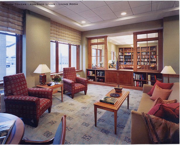 Living Room with view to Library