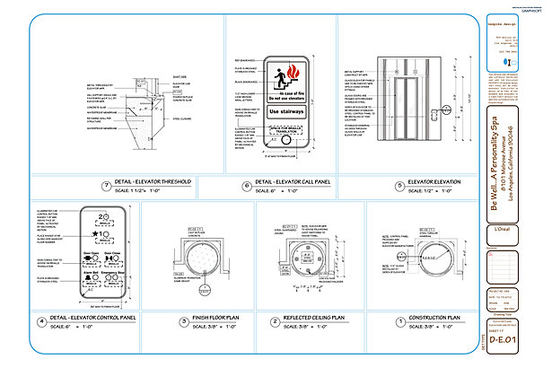 D-E.01 Elevator Plans, Elevations + Details