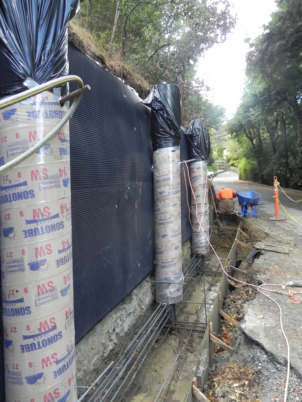 View toward shorter section of wall. 