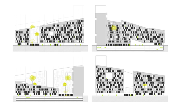 AQSO arquitectos office. Connecting riads. Elevation