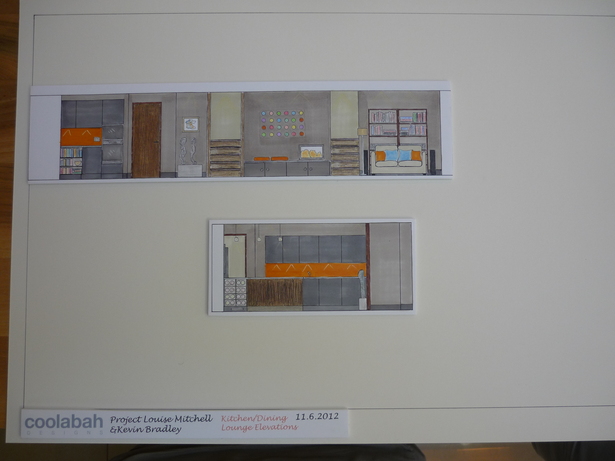 Elevation of downstairs kitchen and living areas