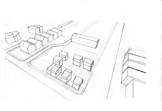 I hand drew different perspectives as opposed to photorealistic rendering techniques because I wanted the fluidity of the situation to be understood. I wanted the look of these images to convey a 'in process' feeling and understanding. 
