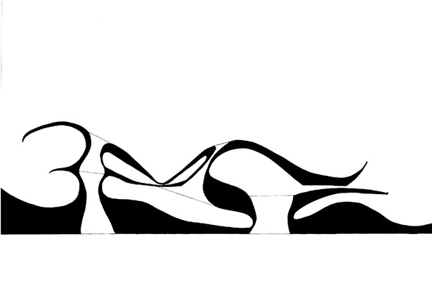 Section Drawing 1; hand-drafted