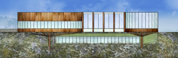 Lotus Wellness Community Exterior Elevation - South: AutoCAD, Adobe Photoshop