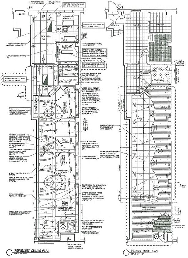 Reflected Ceiling Plan and Floor Finish Plan