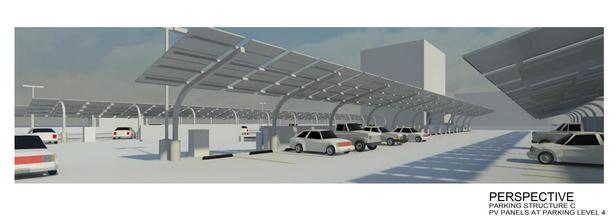 Introduce new sustainable elements into the existing parking structure