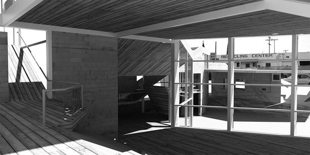 Interior rendering of Cinematheque sited at South Central, Los Angeles