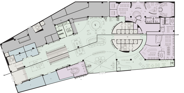1st Floor Plan with Zone Blocking.