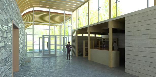 View of Lobby Interior and Bookstore