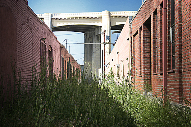 original photo: freight rail right-of-way and the 6th Street Bridge