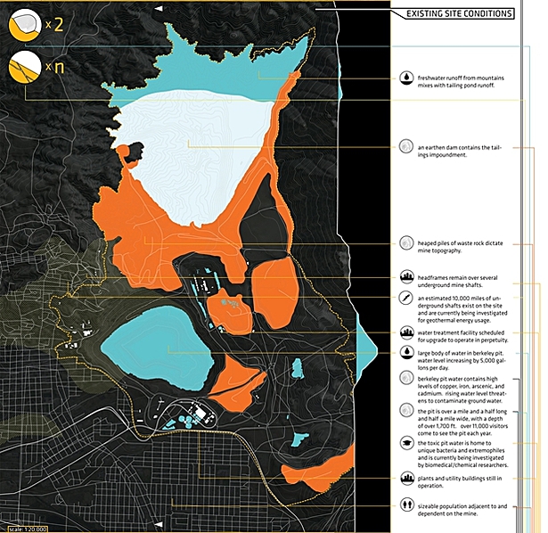 mapping existing mine features at Berkeley Pit Copper Mine