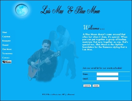 designed website for a Latin musical group