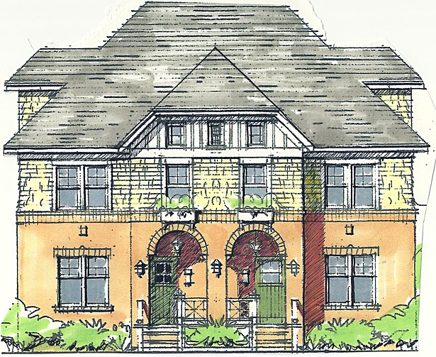 Duplex-Infill Single Family Neighborhood