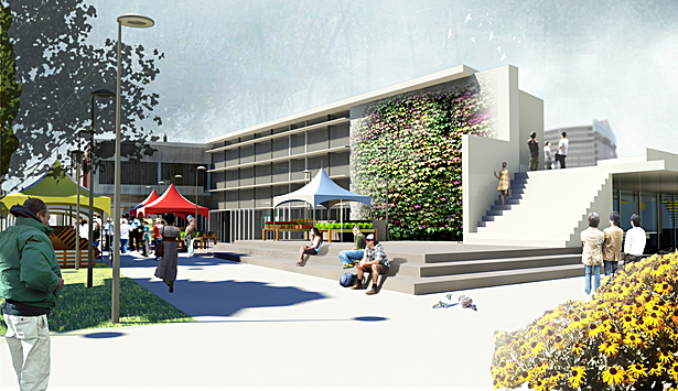 flexible terrace and market space