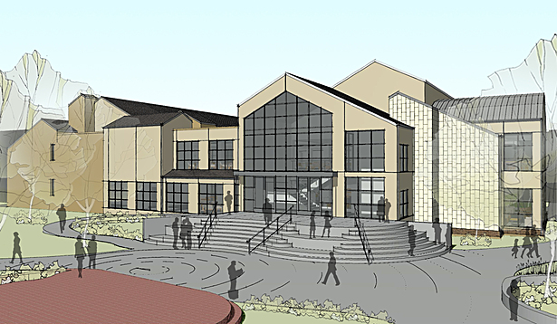 Artist Rendering of Goleman Library as seen from the heart of the campus.