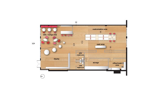 Rendered space-plan.