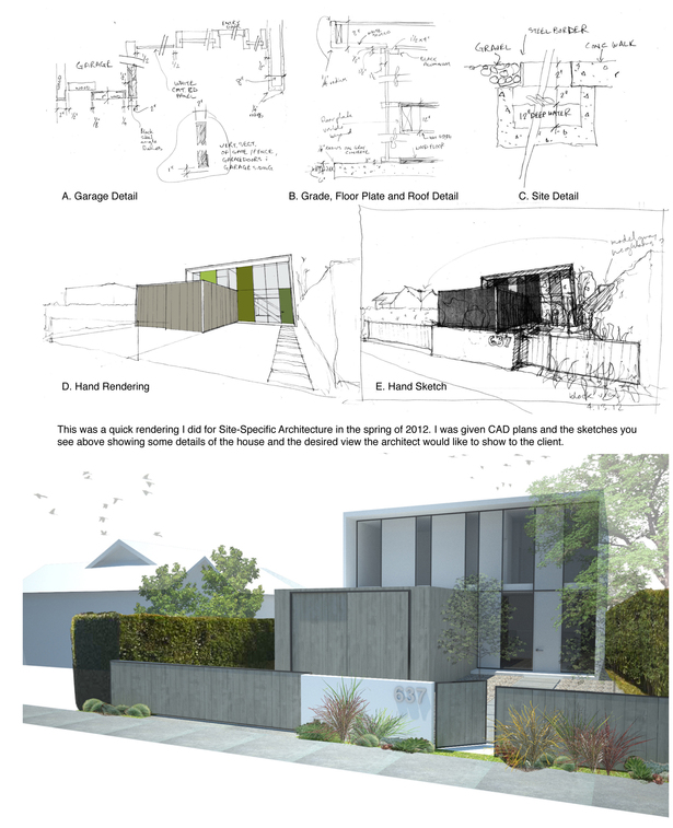 Sketches and rendering. 