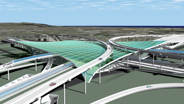 Aerial View of the Transit Hub from the northeast