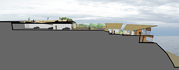 site section through underground parking