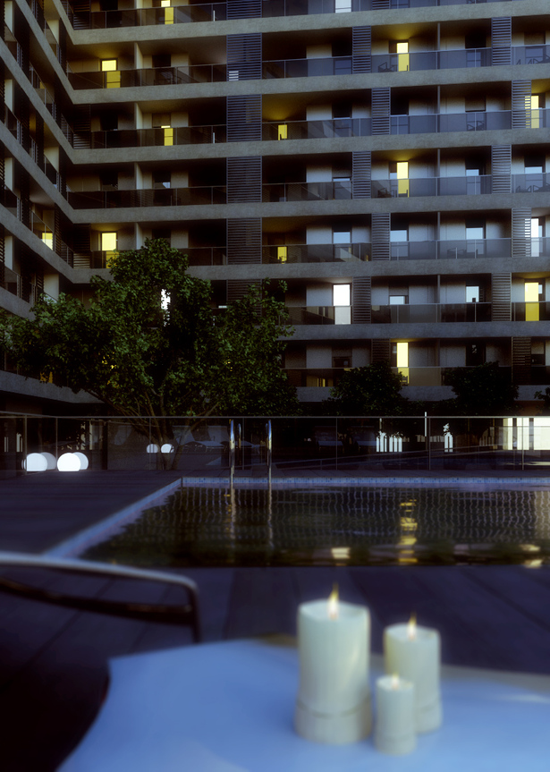 Pool at night