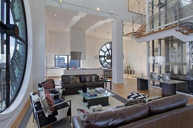 The Clock Tower - view of the GLAM kitchen by Minimal USA from the living room
