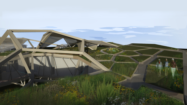 Roofop public park space