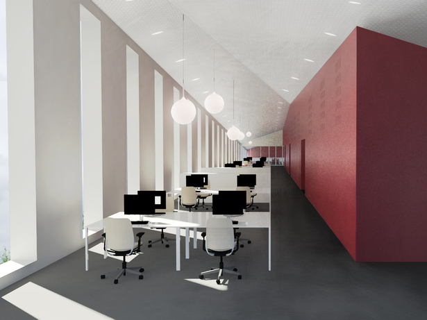 Interior view workspaces