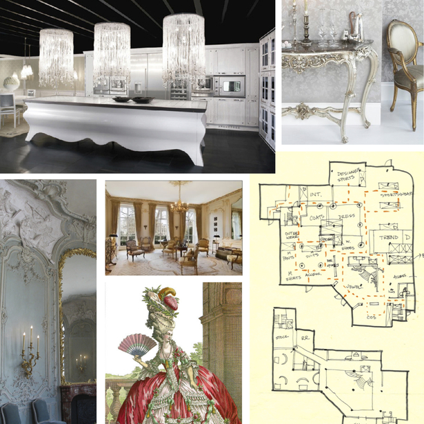 Inspirational images and schematic floor plan