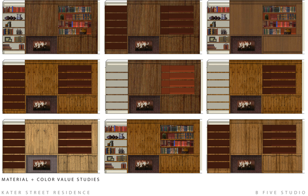 AutoCAD and Photoshop material studies: elevation