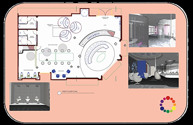 first floor plan and renderings