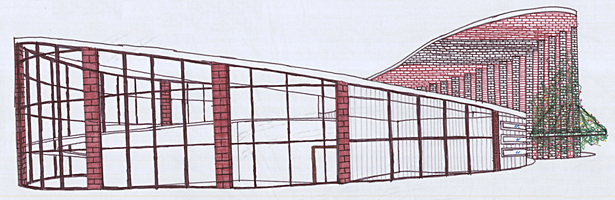 Concept Drawing 2 - Bricks and Vines