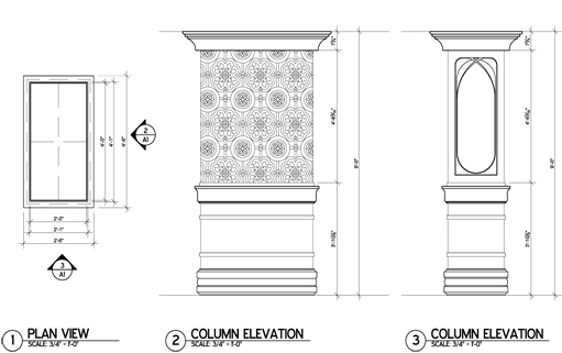 Column elevation and detail 