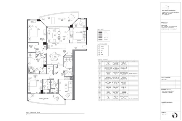 Furniture Plan and Schedule