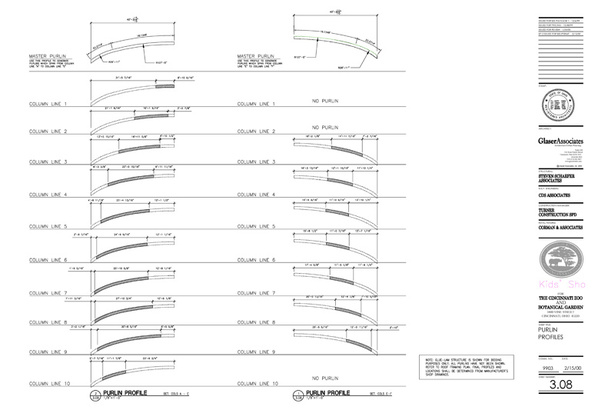 Glulam profiles: construction drawing