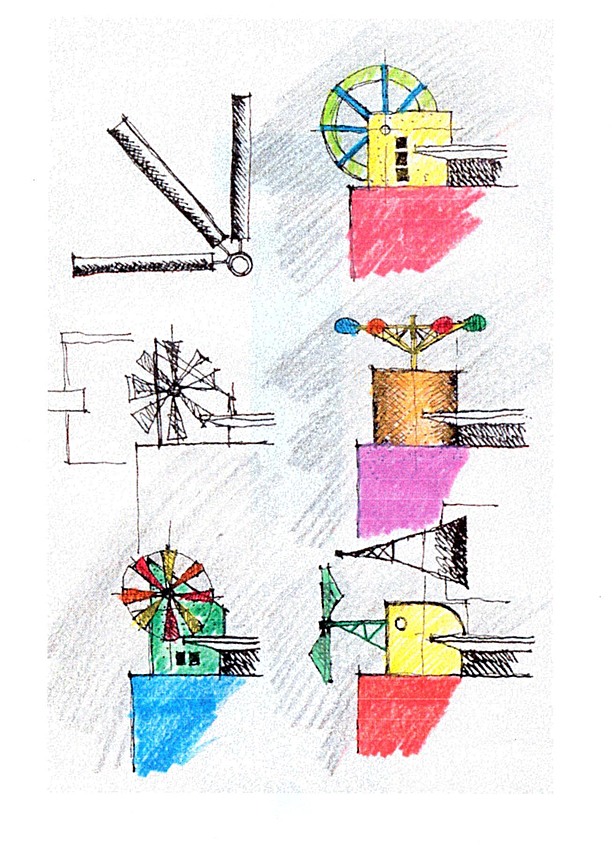 Early conceptual sketches.