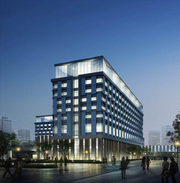 Hotel-spa, office and comercial center in the airport form Xian. China. 