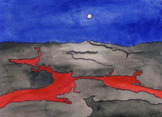 Conceptual water color- Lava Flow