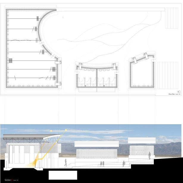 the plan and section of the design
