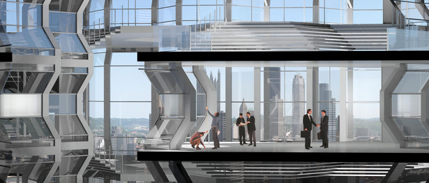 view to downtown with human scale