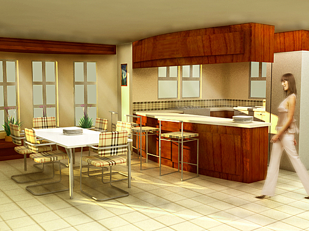 Interior Rendering of Kitchen