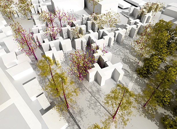 Birds eye view of site 