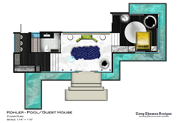 KOHLER GUEST/POOL HOUSE - FULL HOUSE PLAN