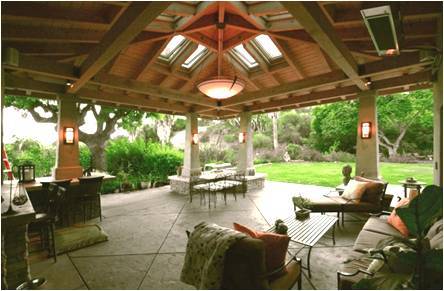 The interior of the pavilion is naturally lit by operable skylights that also help with summer ventilation.