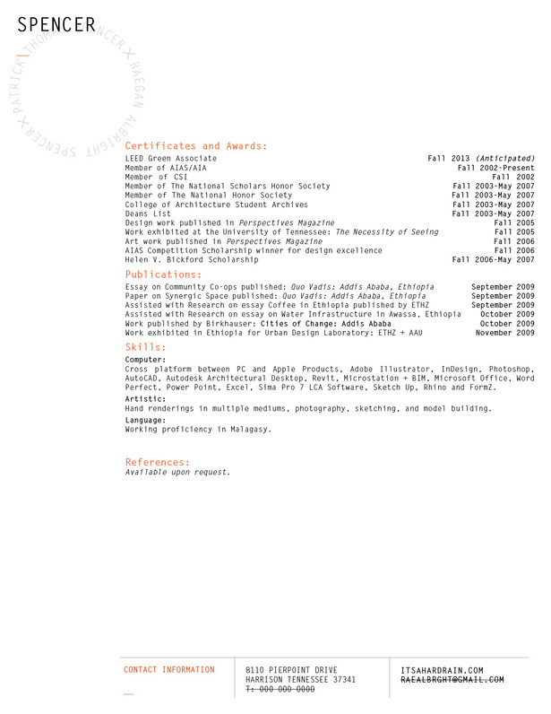 resume second sheet