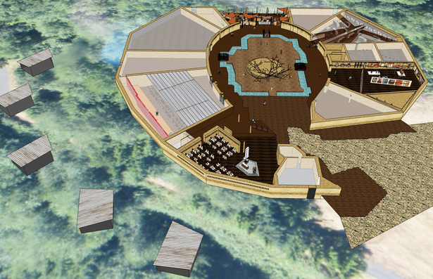 Site view of the entire center, without the roof