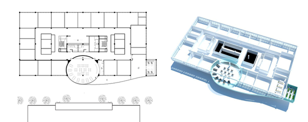 second floor plan + axonometric (AutoCAD, SketchUp)