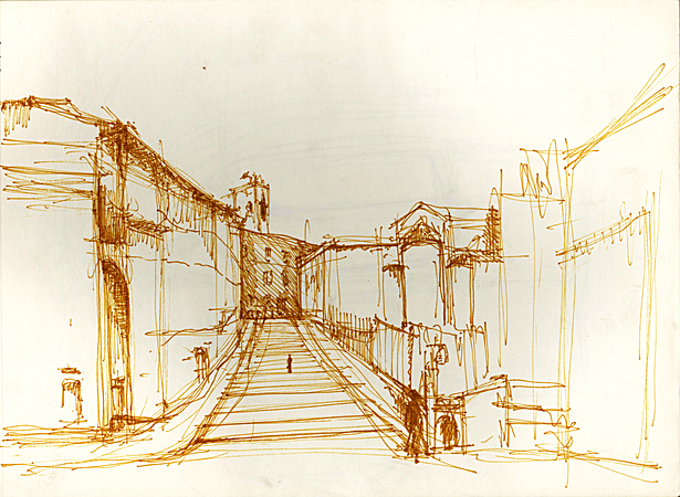 Spoleto, Italy (ink)