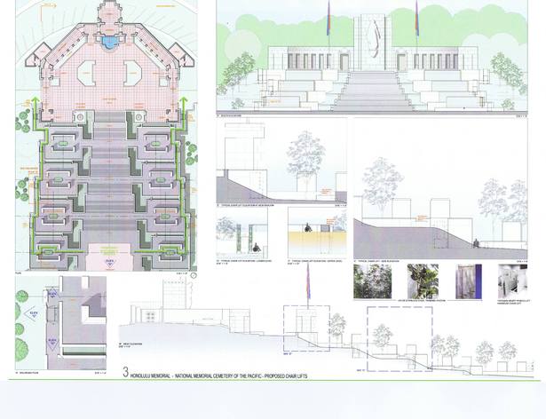 Proposed ramps and chair lifts location