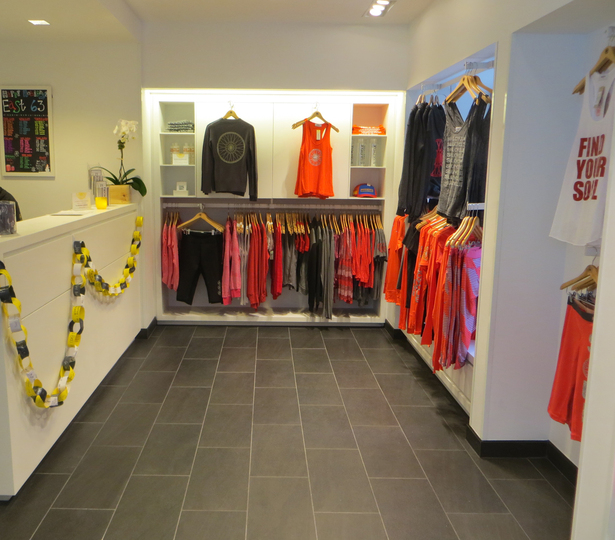 custom retail display units and solid surface reception desk