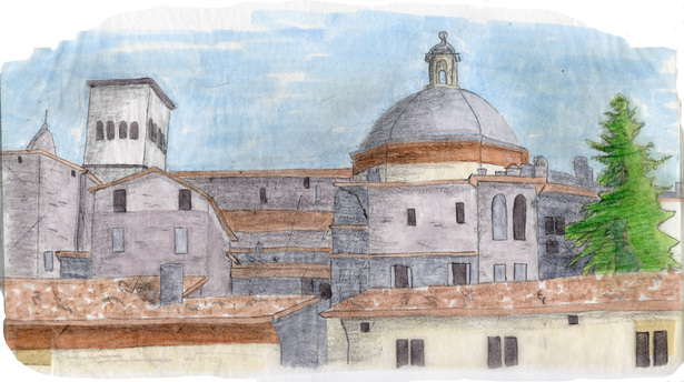 Hand Drawing of Assissi, IT